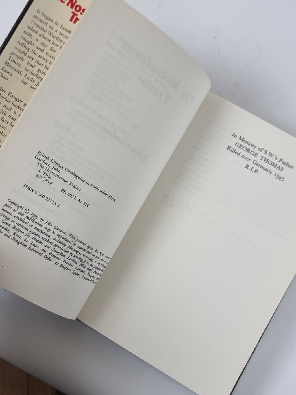 The Nostradamus Traitor, John Gardner - First Edition