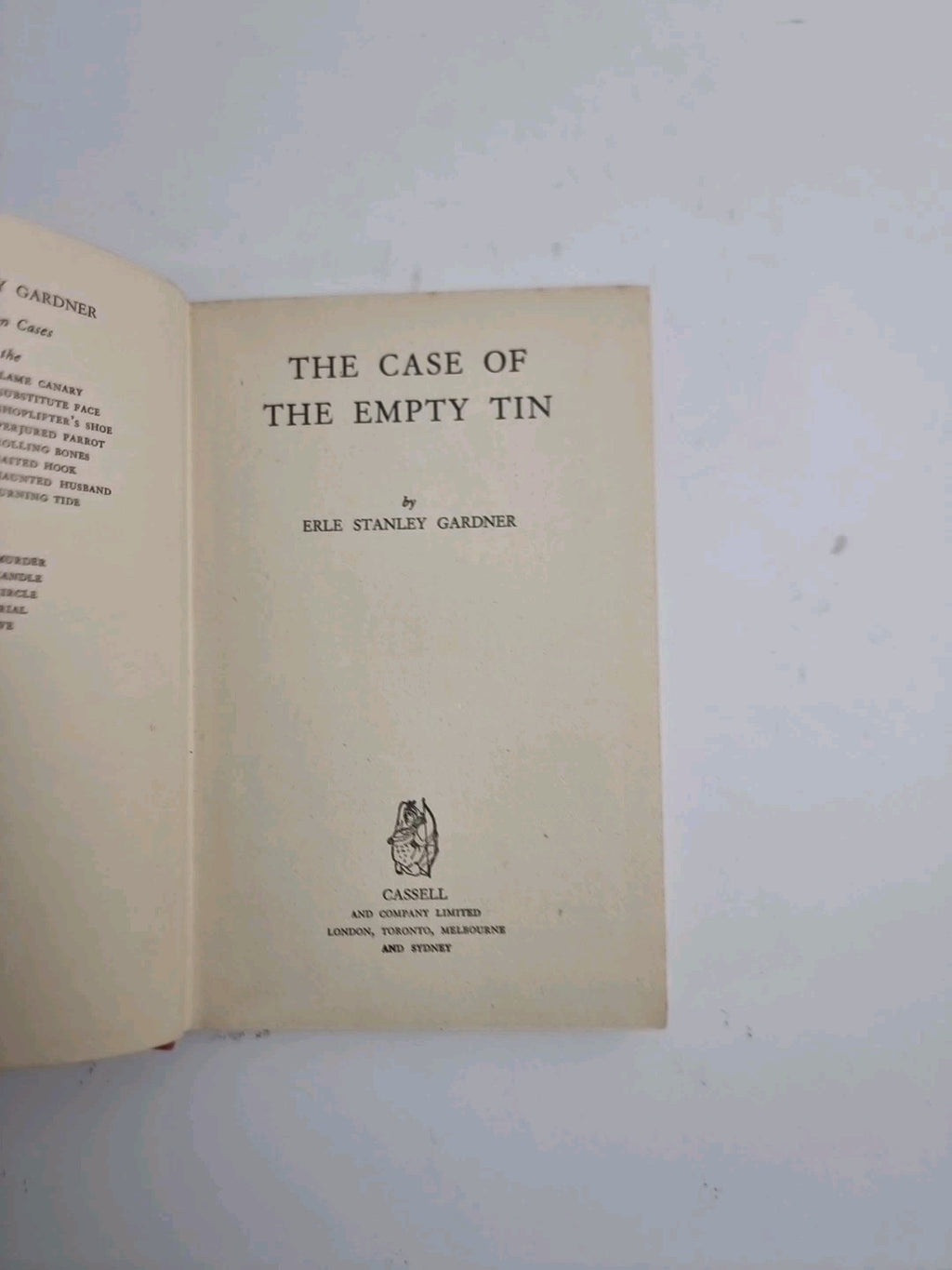 The Case Of The Empty Tin, Perry Manson Mystery, Erle Gardner 1st UK Edition.