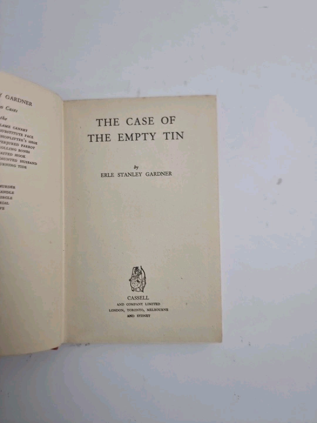 The Case Of The Empty Tin, Perry Manson Mystery, Erle Gardner 1st UK Edition.