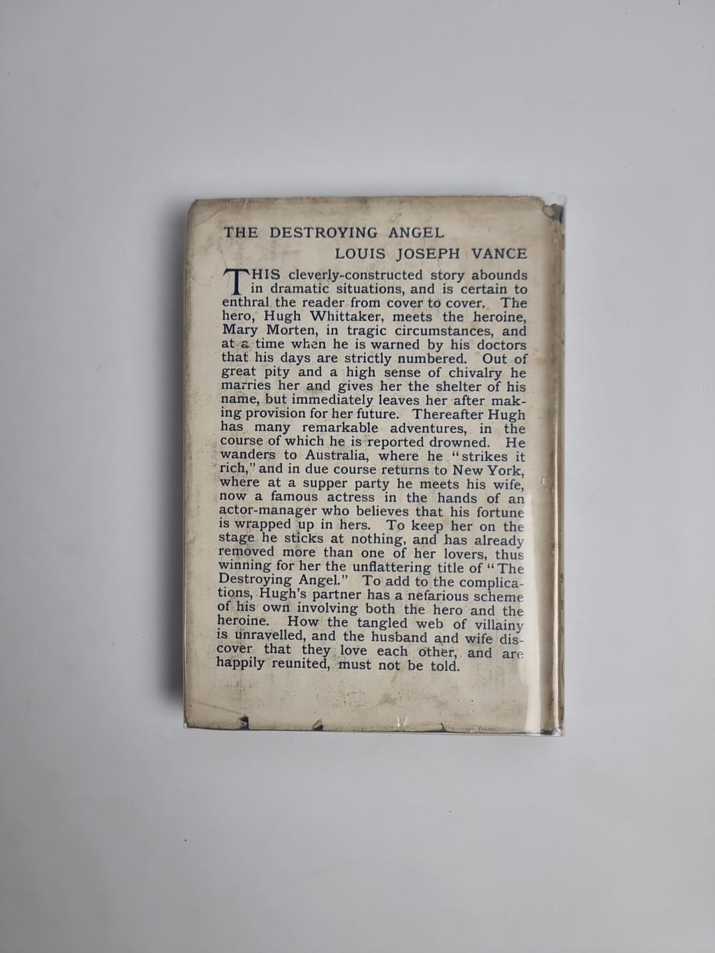 The Destroying Angel By Louis J Vance Reprint 