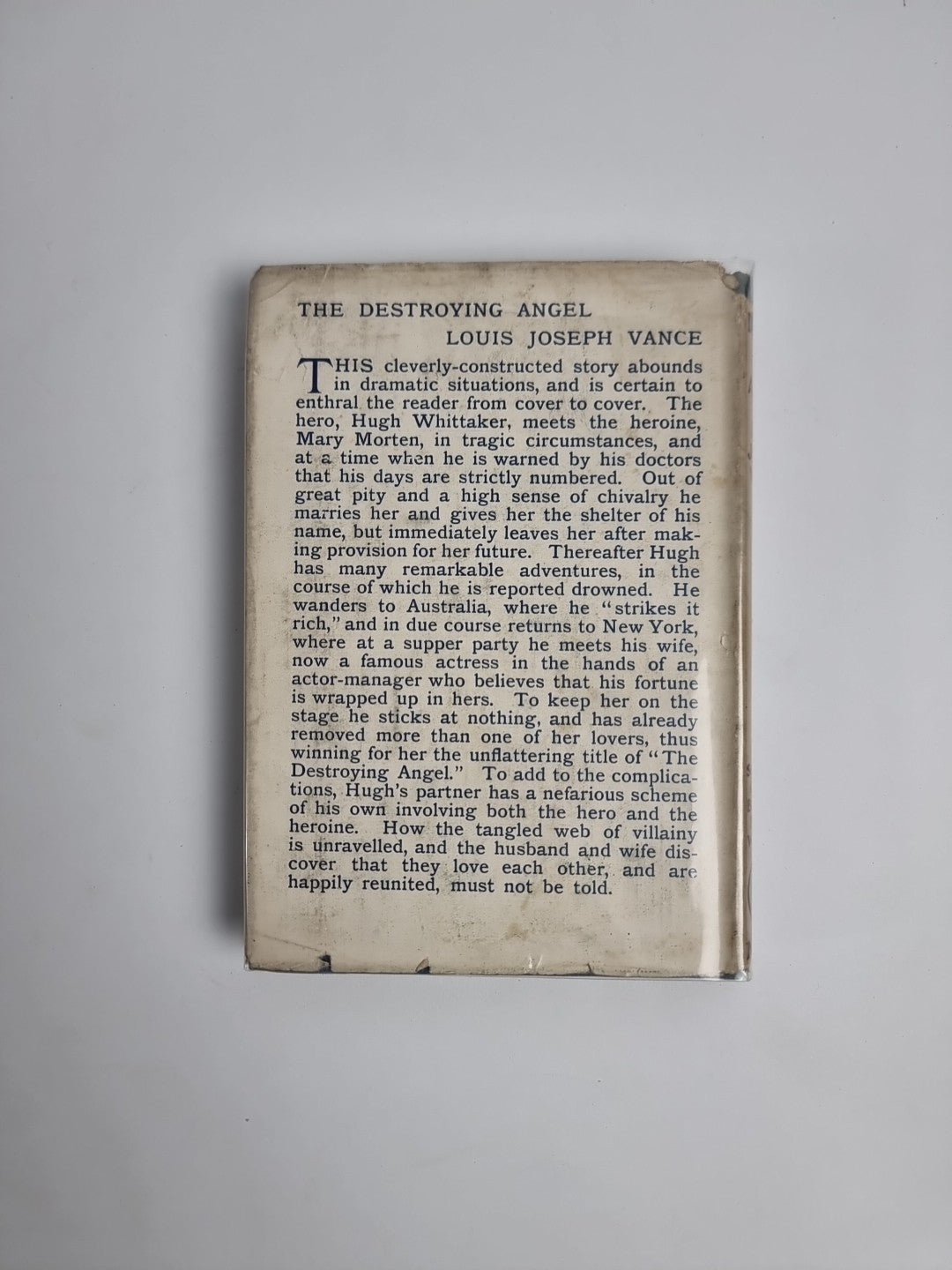 The Destroying Angel By Louis J Vance Reprint 