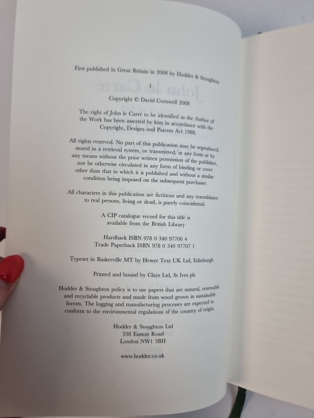 A Most Wanted Man, John Le Carré — As New, First Edition