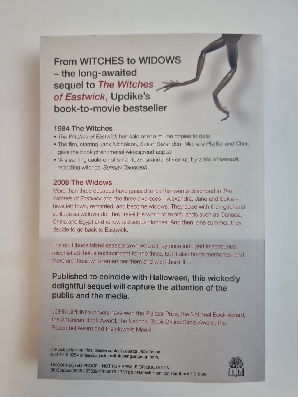 The Widows of Eastwick— John Updike, UNCORRECTED PROOF