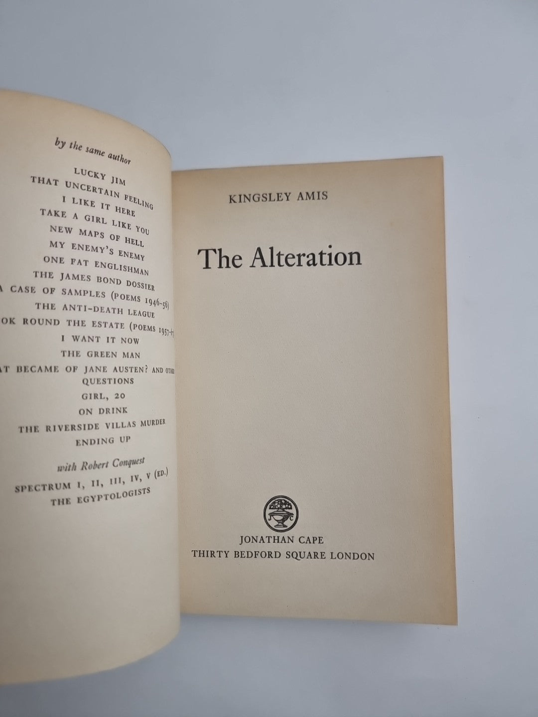 The Alteration by Kingsley Amis 1976 UK 1st/1st HB Jonathan Cape VGC
