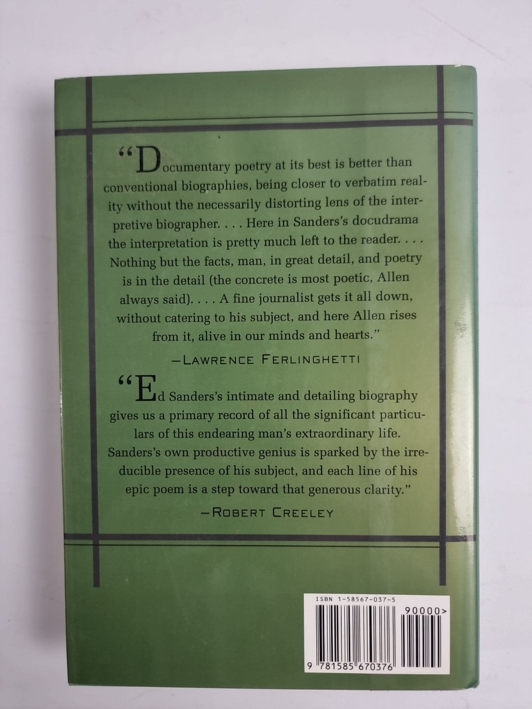 The Poetry And Life Of Allen Ginsberg by E Sanders 1st Edition unread
