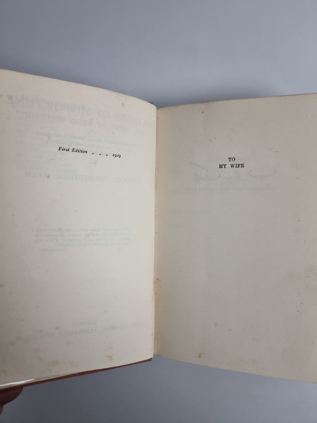 Soldiers Of Misfortune, P. C. Wren — First Edition, SIGNED