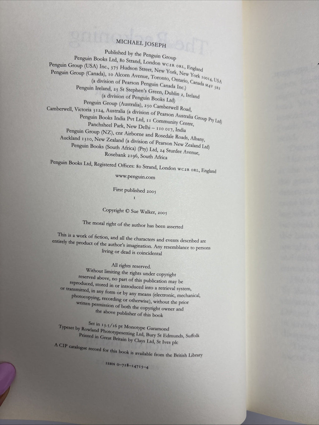The Reckoning Sue Walker Hardback 1st Edition