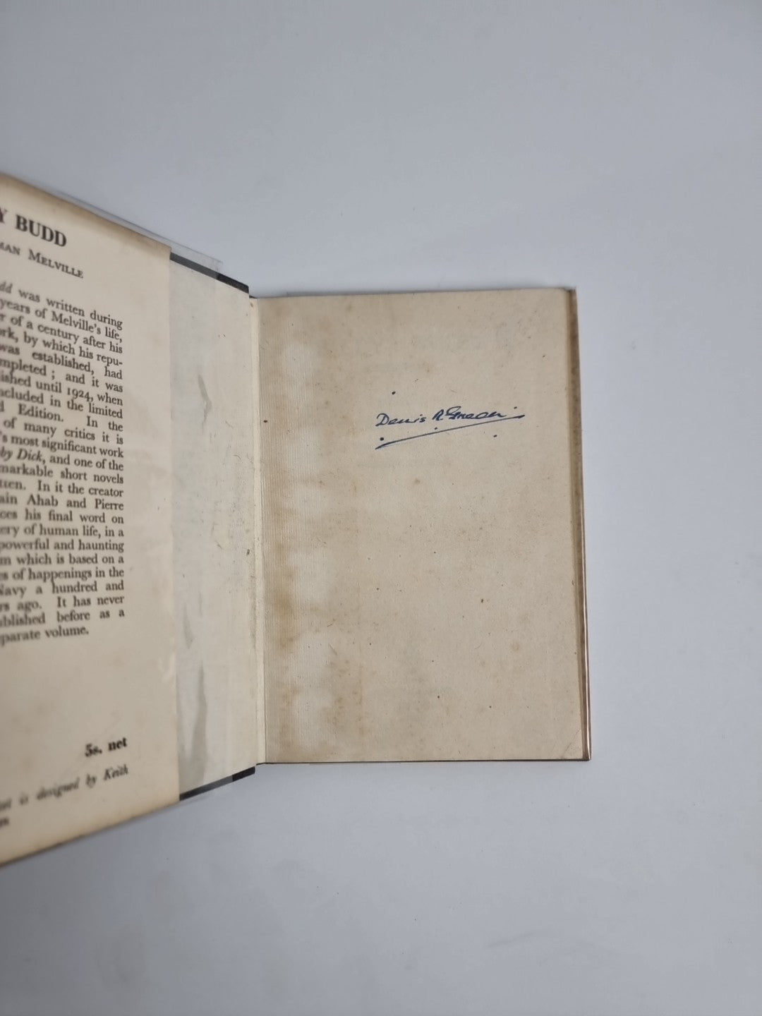 BILLY BUDD by Herman Melville - 1947 1st Edition Fine Condition 