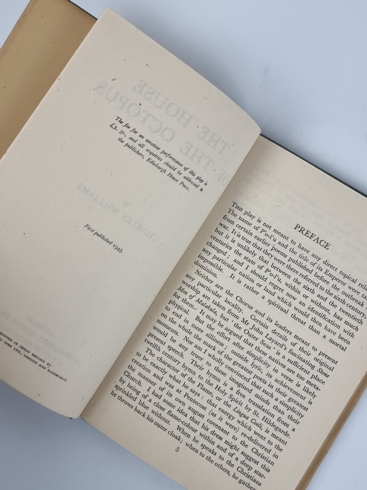 The House of the Octopus; A Play in Three Acts, Charles Williams - First Edition