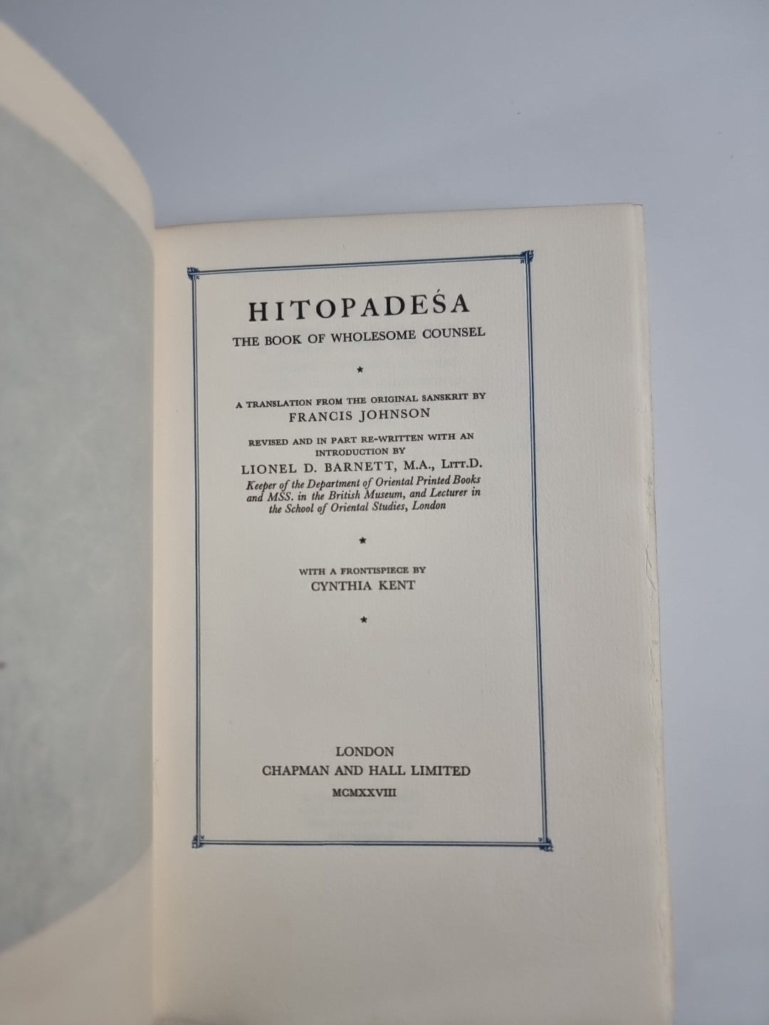 Hitopadesa The Book Of Wholesome Counsel 1 Of 50 Signed Limited edition 