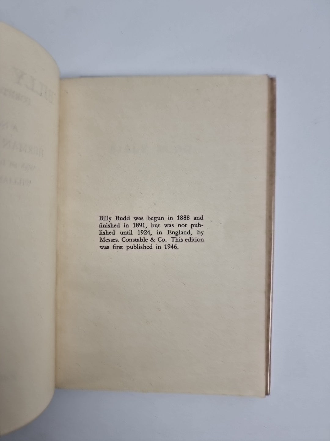 BILLY BUDD by Herman Melville - 1947 1st Edition Fine Condition 