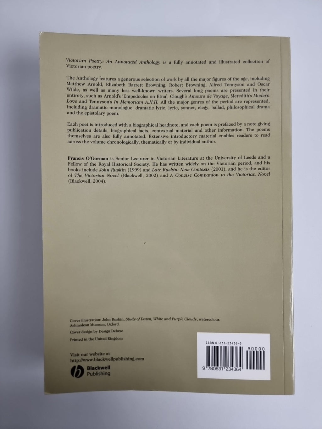 Victorian Poetry: An Annotated Anthology (Blackwell Annotated Anthology)