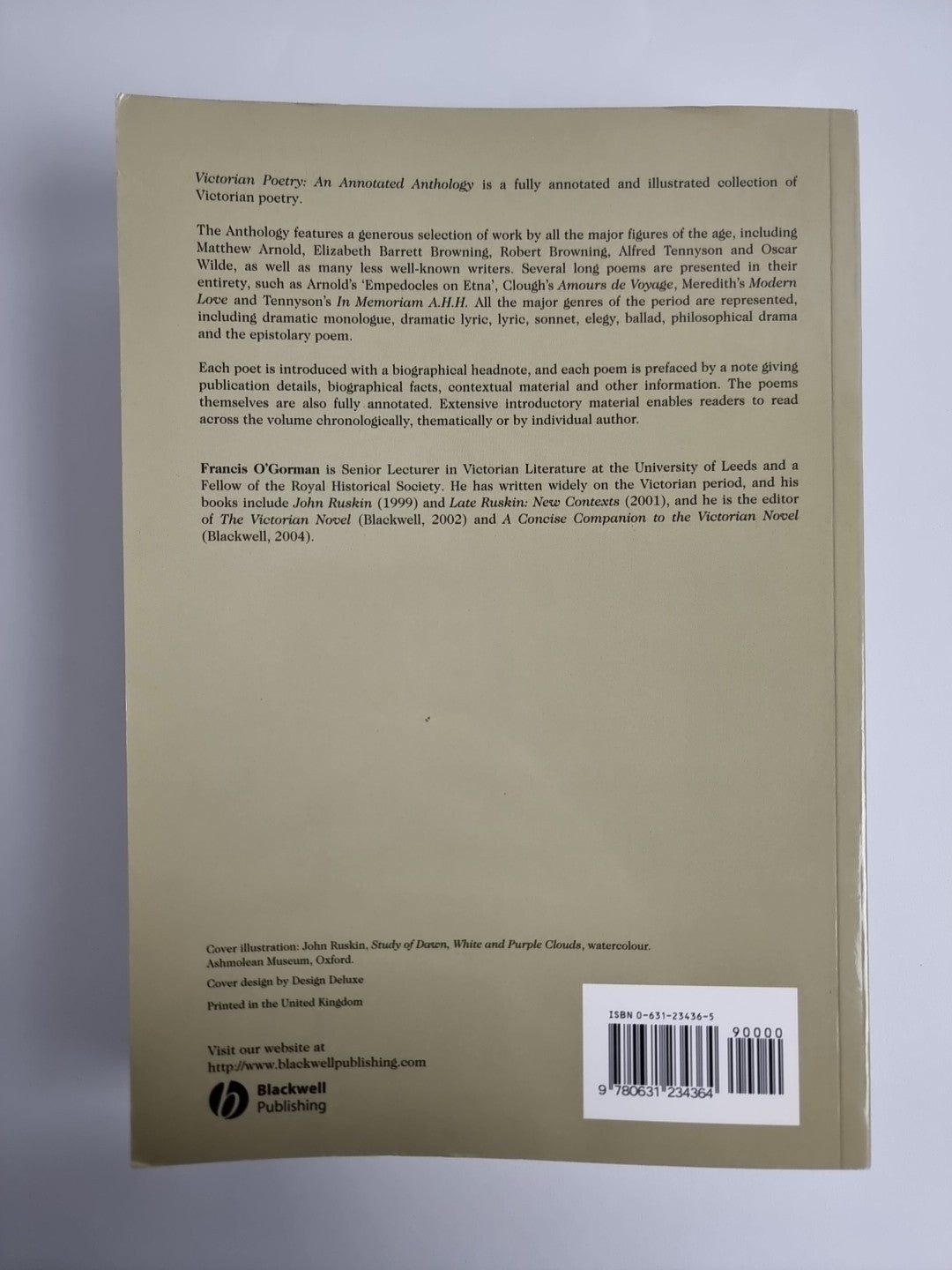 Victorian Poetry: An Annotated Anthology (Blackwell Annotated Anthology)