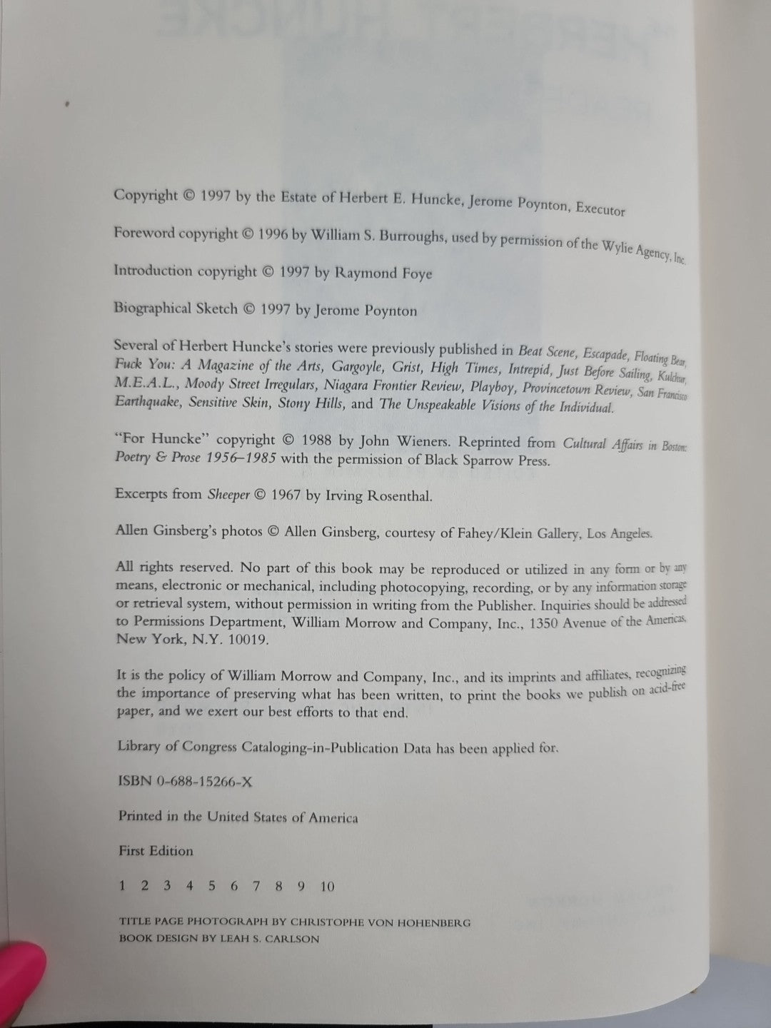 The Herbert Huncke Reader by Herbert Huncke (Hardcover, 1997) 1st Edition unread