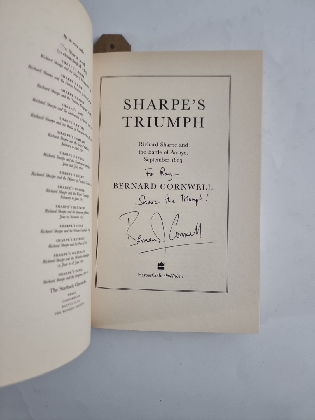 Sharpe's Triumph - Bernard Cornwell (Hardback 1998) 1st/1st Edition & Signed