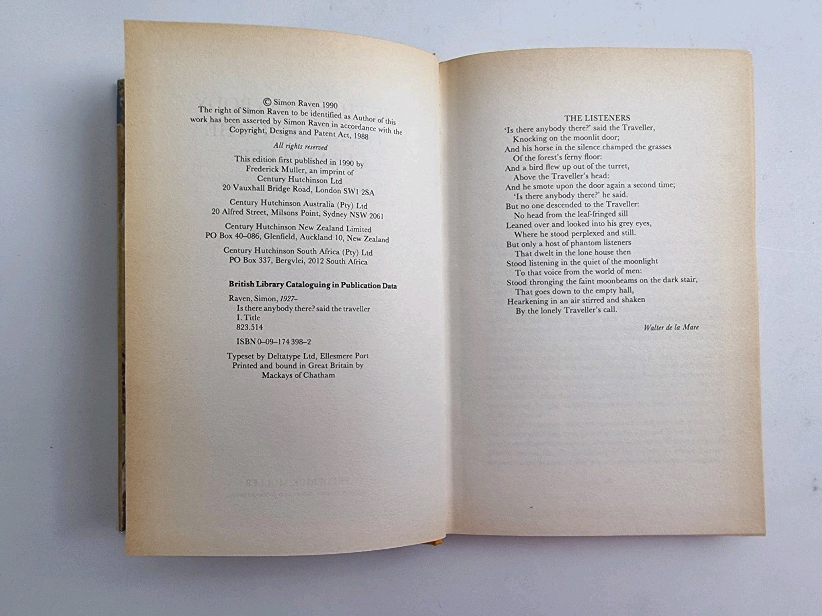 Is There Anybody There? Said The Traveller, Simin Raven — First Edition