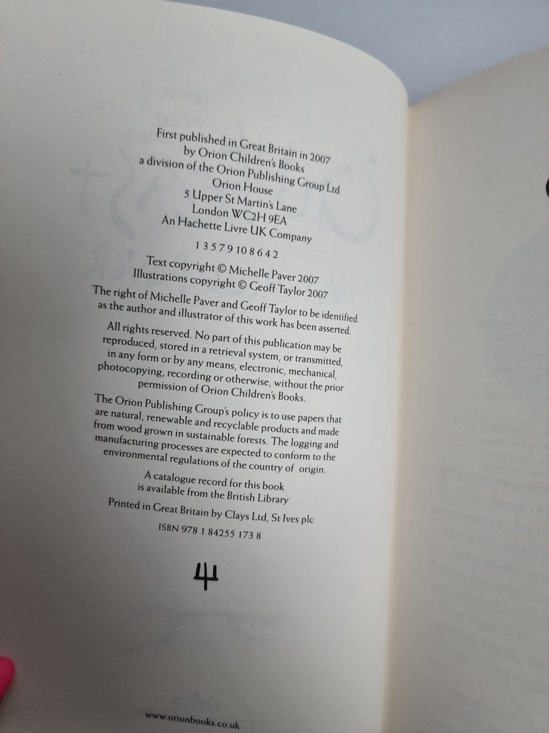 Outcast: Book 4 by Michelle Paver (Hardcover, 2007) 1st Special Edition New