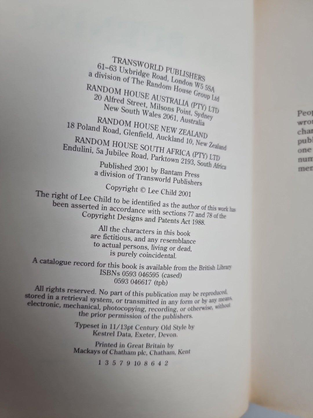 Echo Burning by Lee Child (Hardcover, 2001) 1st Edition New