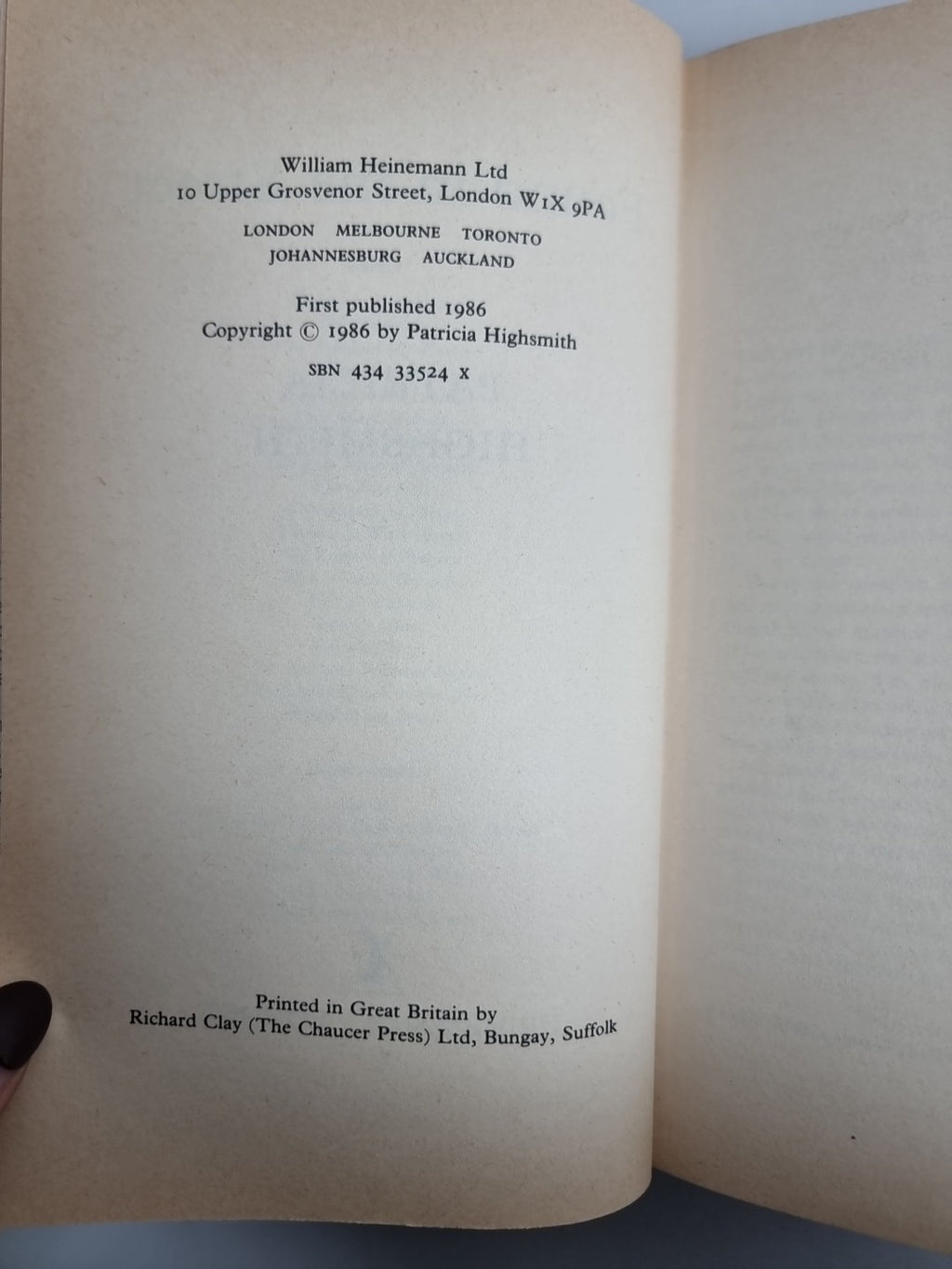 Found in the Street - Highsmith, Patricia 1st Edition