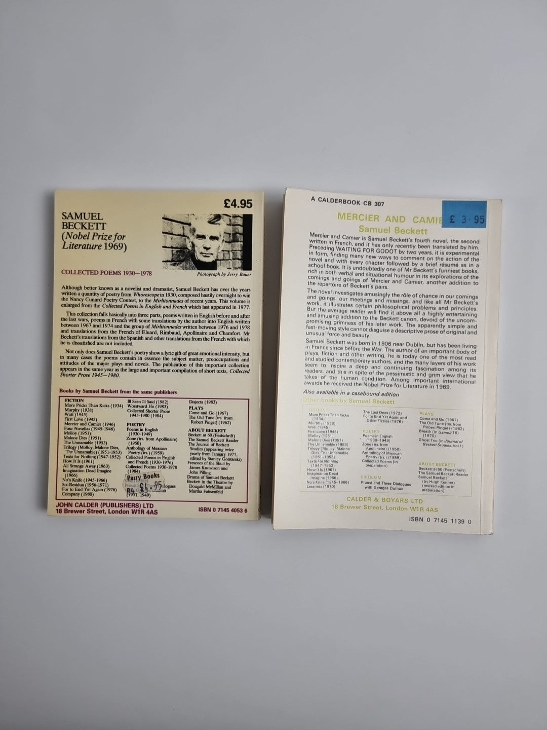 Mercier and Camier & Collected Poems 1930 - 1978 by Samuel Beckett Paperback