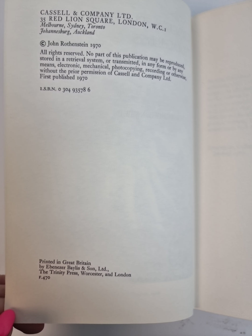 Time's Thievish Progress (Sir John Rothenstein - 1970) New Signed 1st Edition