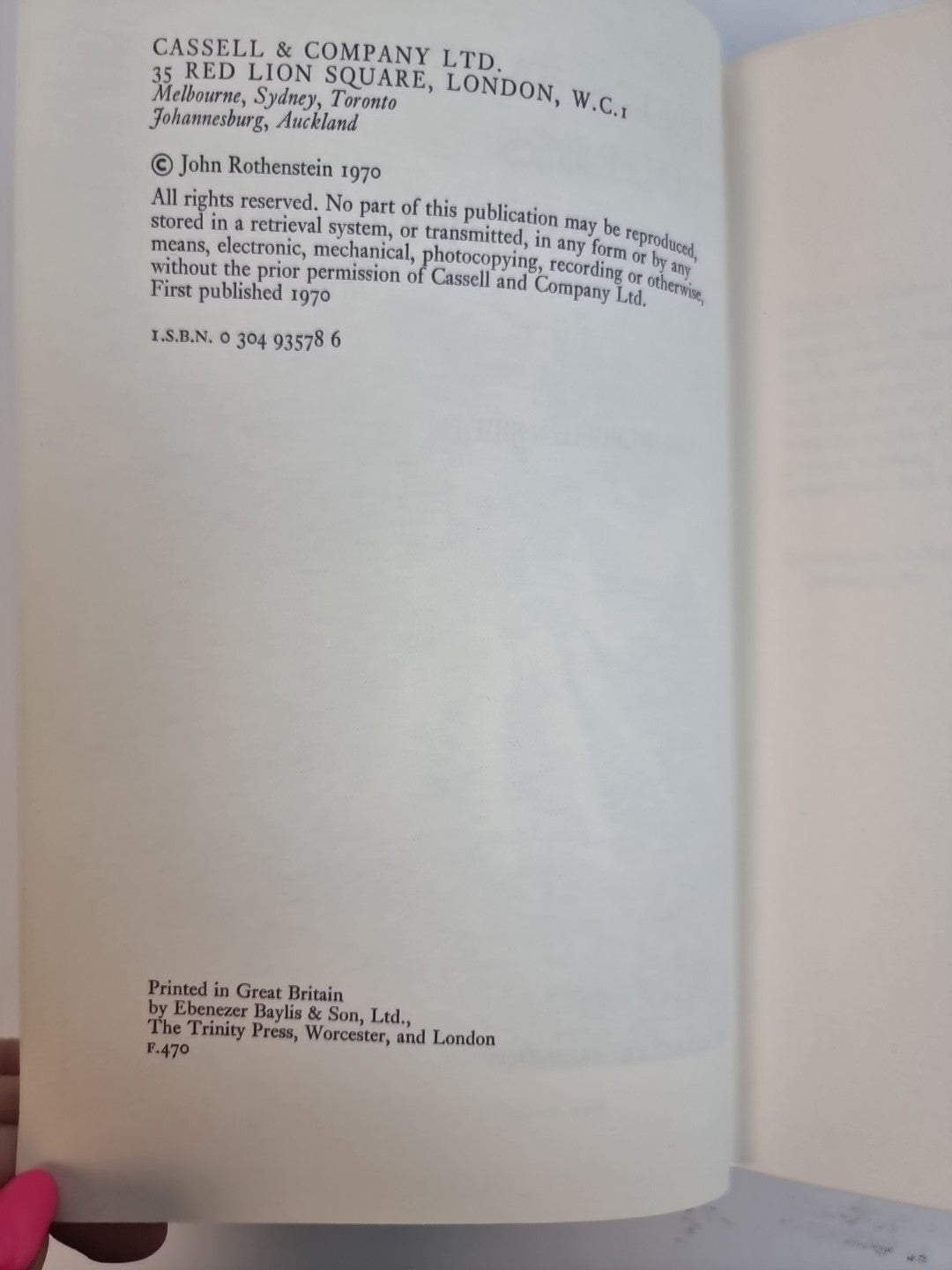 Time's Thievish Progress (Sir John Rothenstein - 1970) New Signed 1st Edition