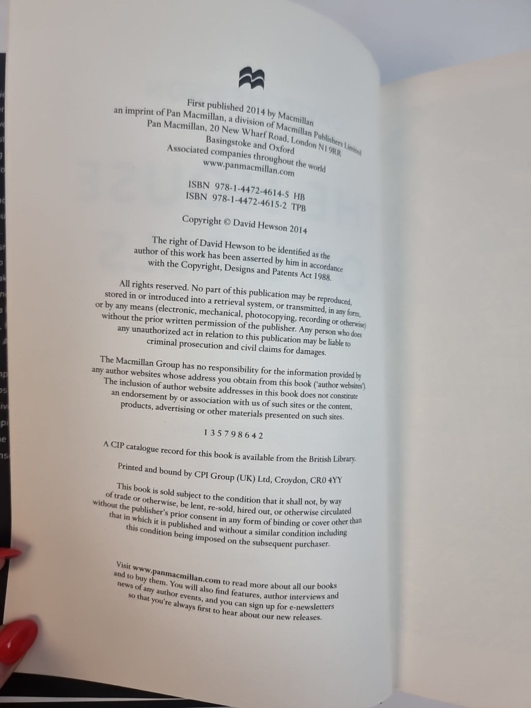 The House of Dolls, David Hewson — As New, First Edition