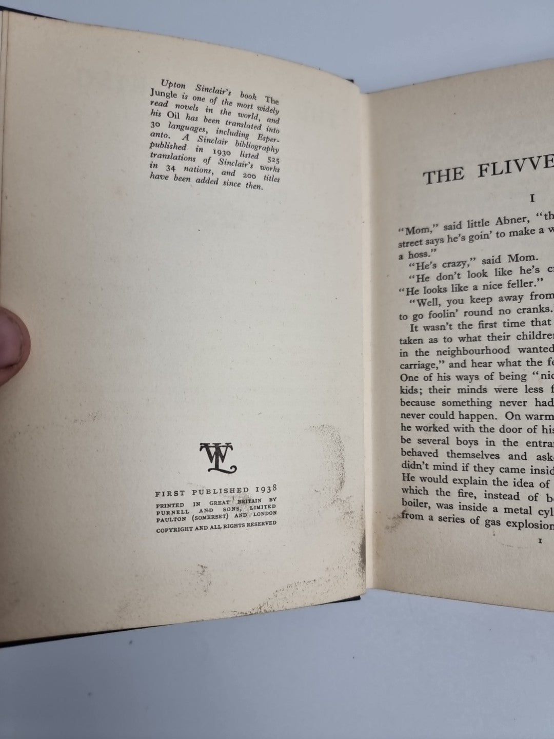 The Flivver King  - Upton Sinclair 1948 1st UK Edition Vintage Hardcover Rare 