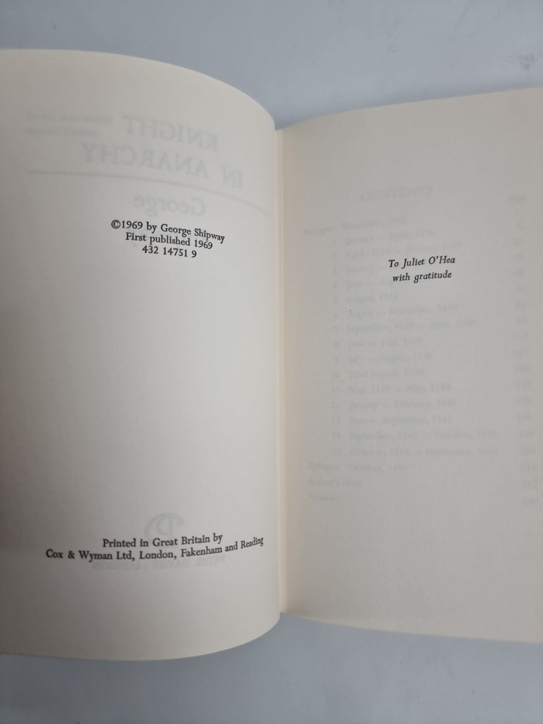 Knight In Anarchy SHIPWAY George 1969 1st Edition & Signed ,Unread as New