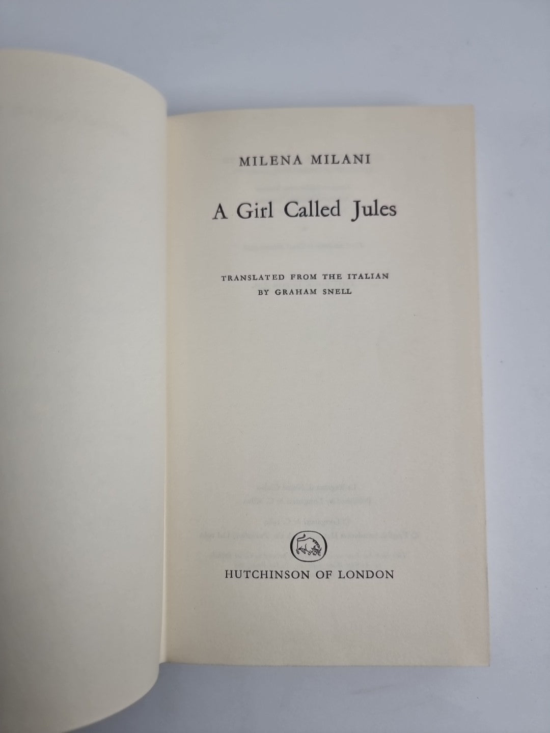 A GIRL CALLED JULES 1968  MILENA MILANI - Rare UK 1st Edition - Unread Fine Copy