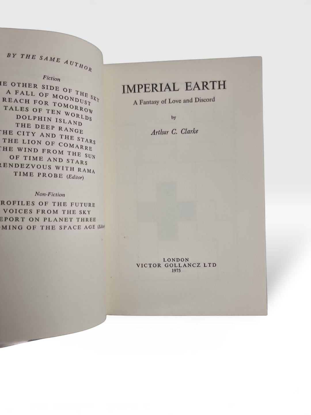 1975 Imperial Earth Arthur C Clarke 1st Edition Protective Wrapper. Fine Unread.
