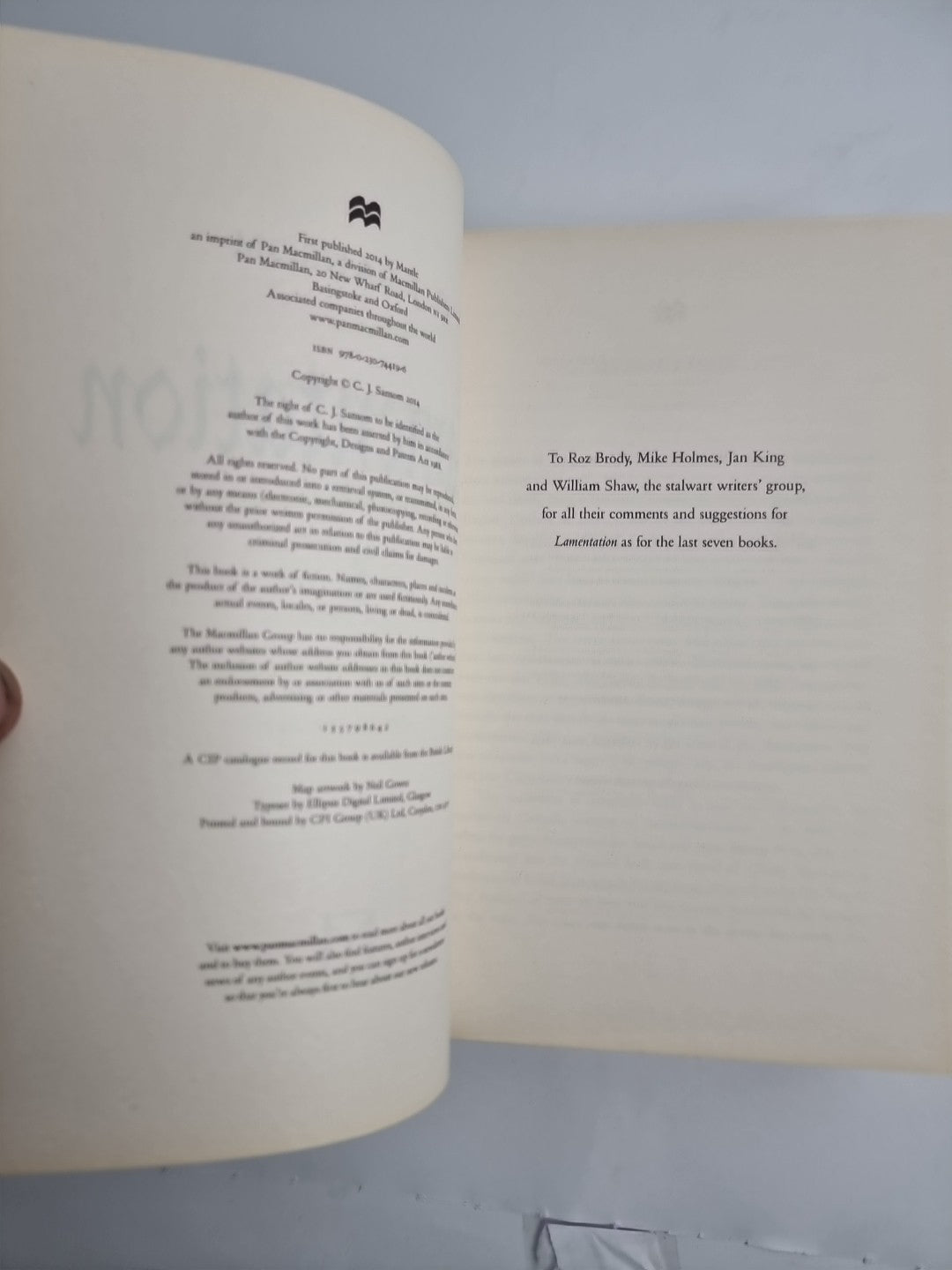 C.J. Samson, Lamentation First Edition, 2014, NEW