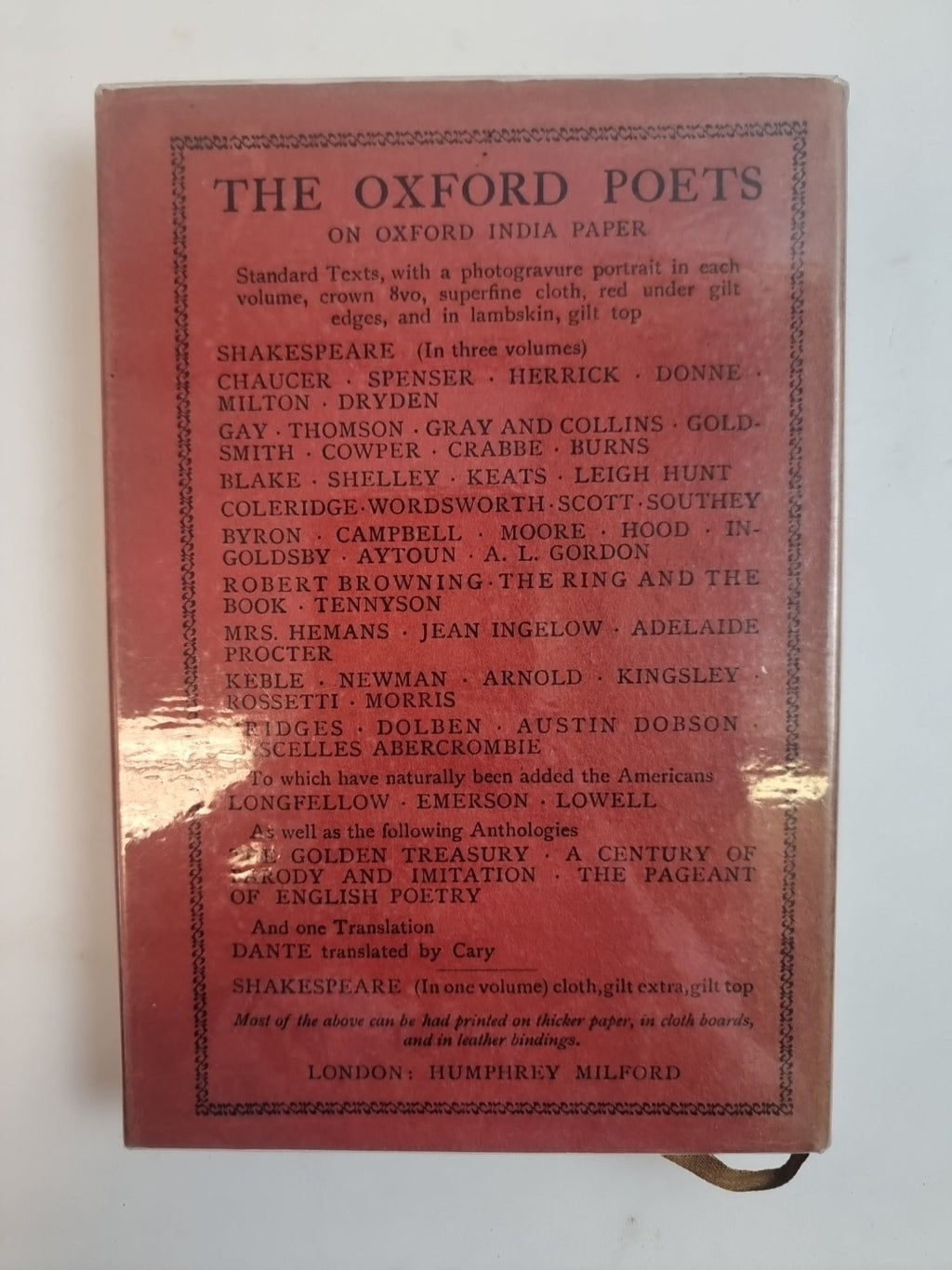 To Poems Of Lascelles Abercrombie, Humphrey Milford — First Edition