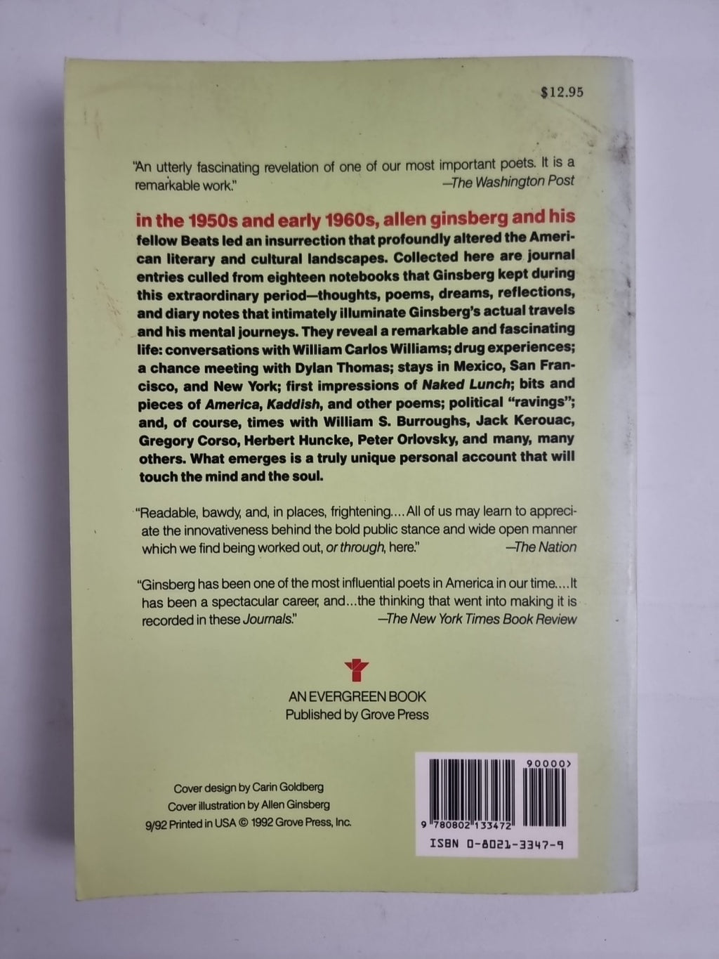 Journals: Early Fifties, Early Sixties by Allen Ginsberg, Gordon Ball. New
