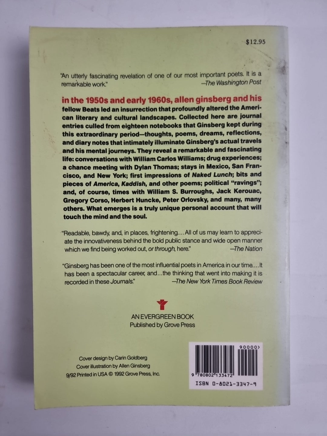 Journals: Early Fifties, Early Sixties by Allen Ginsberg, Gordon Ball. New