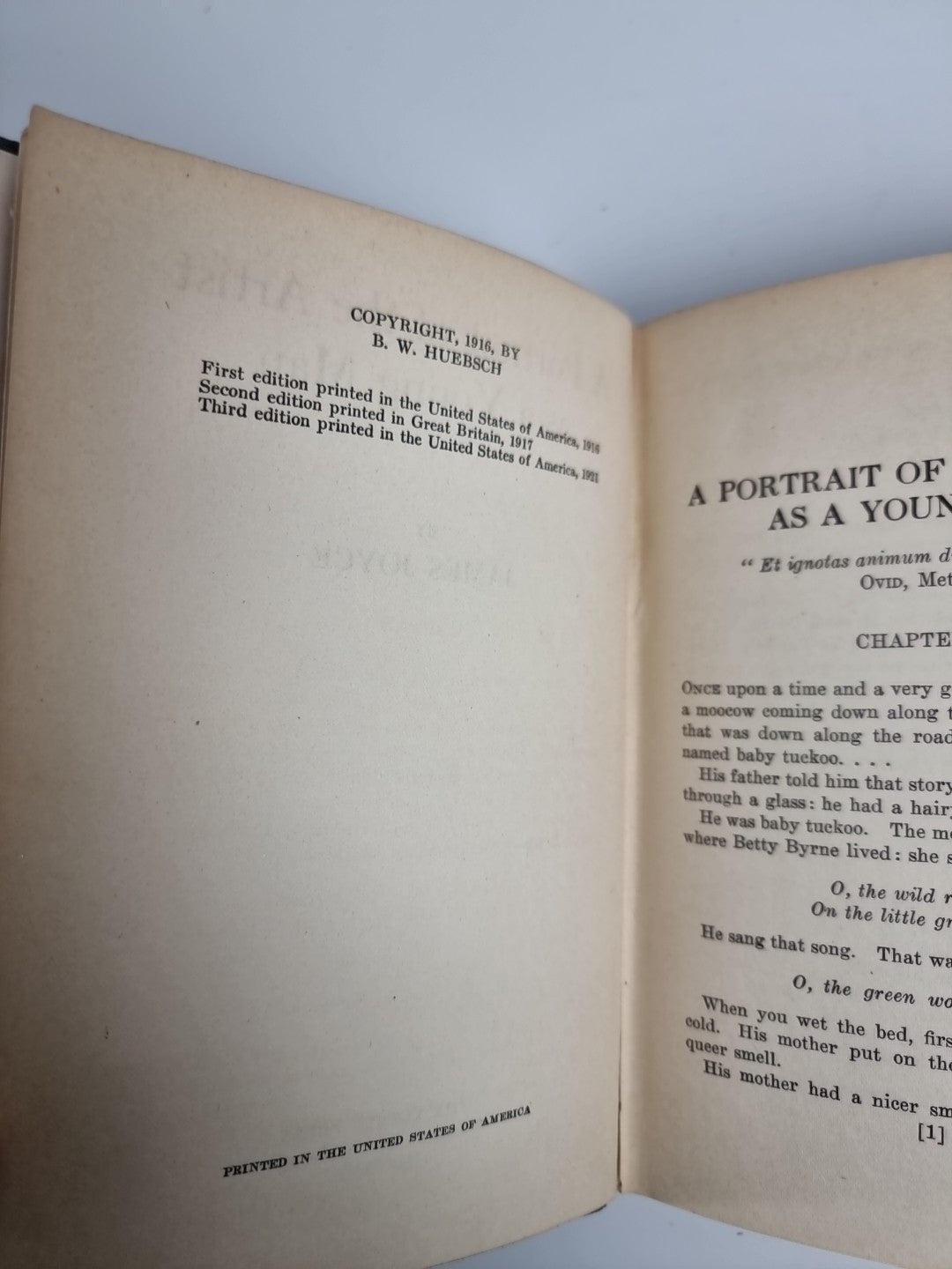 A Portrait of the Artist as a Young  Man By James Joyce 1921 3rd Edition