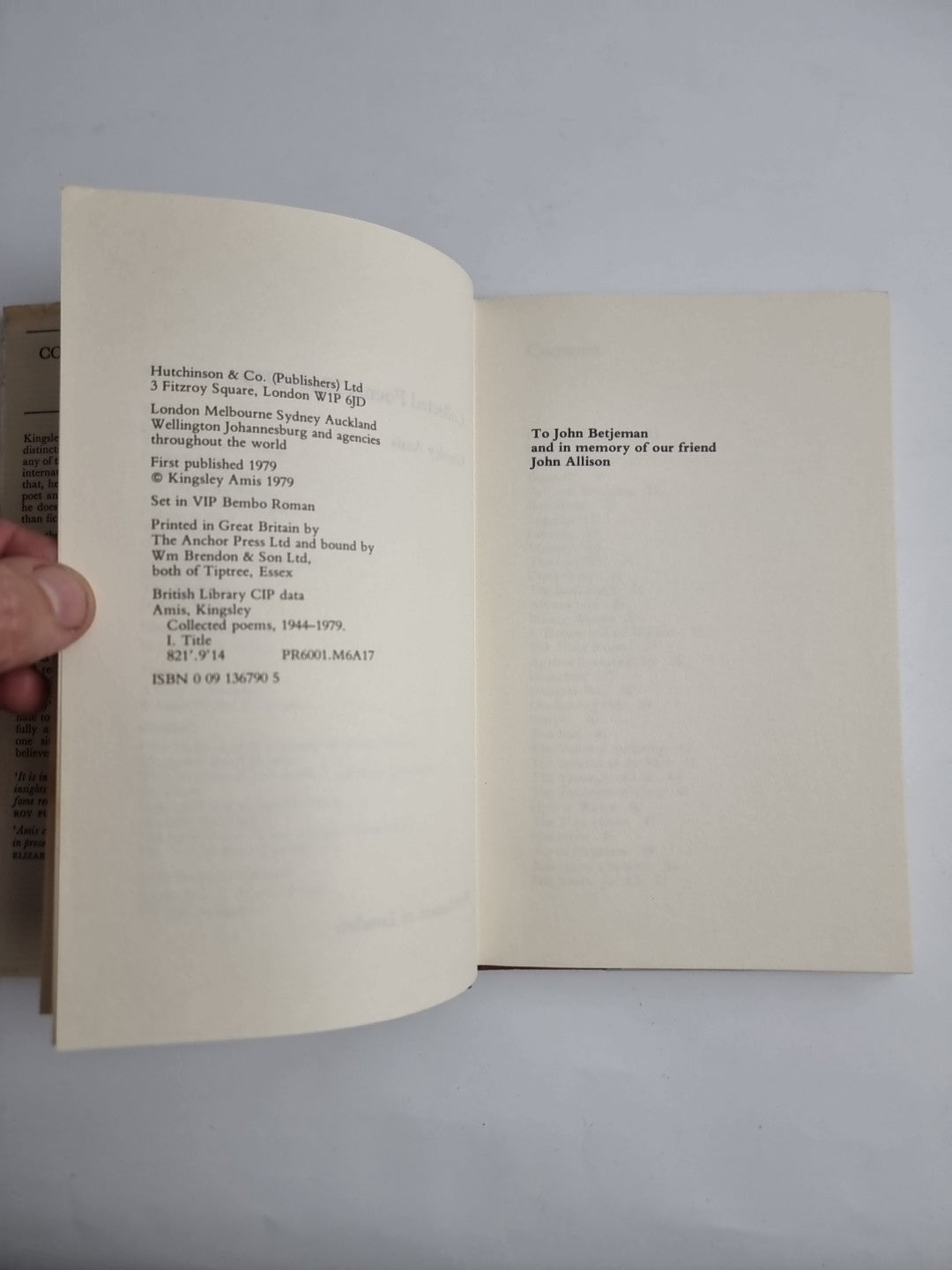 1st Edition of Collected Poems 1944-1979 by Kingsley Amis (1979, Viking)
