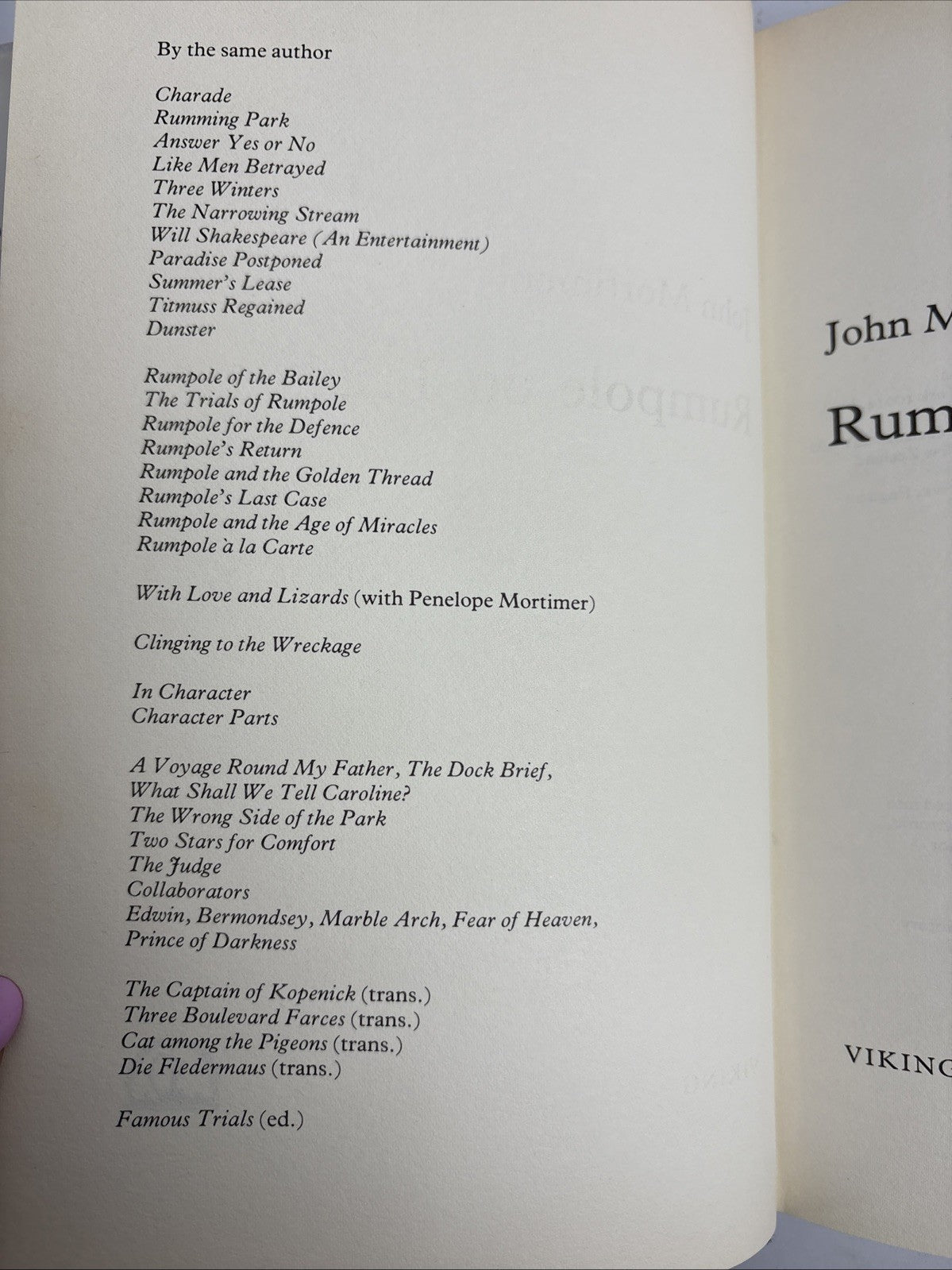 Rumpole on Trial by John Mortimer Hardback 1st Edition