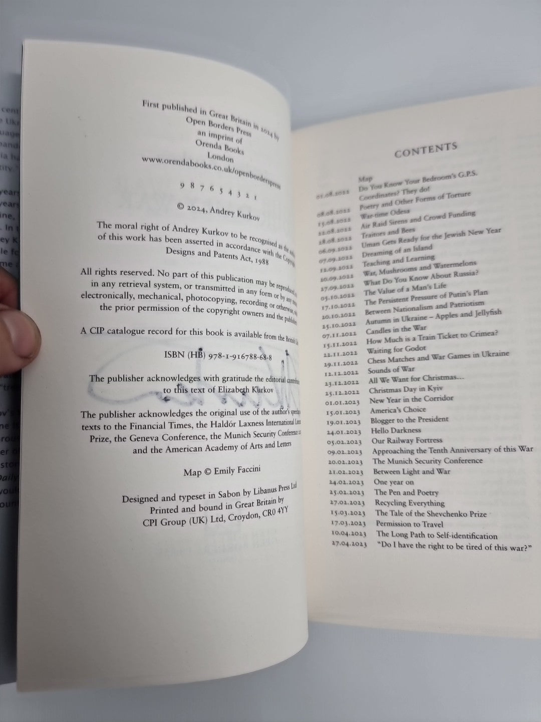 Signed Book - Our Daily War by Andrey Kurkov First Edition 1st Print