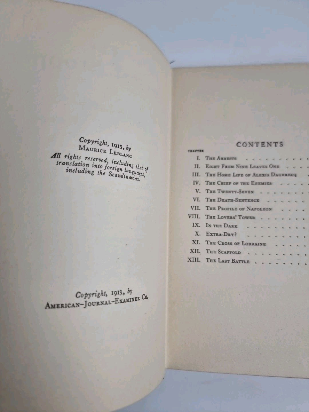 Maurice Leblanc-THE CRYSTAL STOPPER-1913-1ST/1ST US EDITION-VG COPY-ARSENE LUPIN