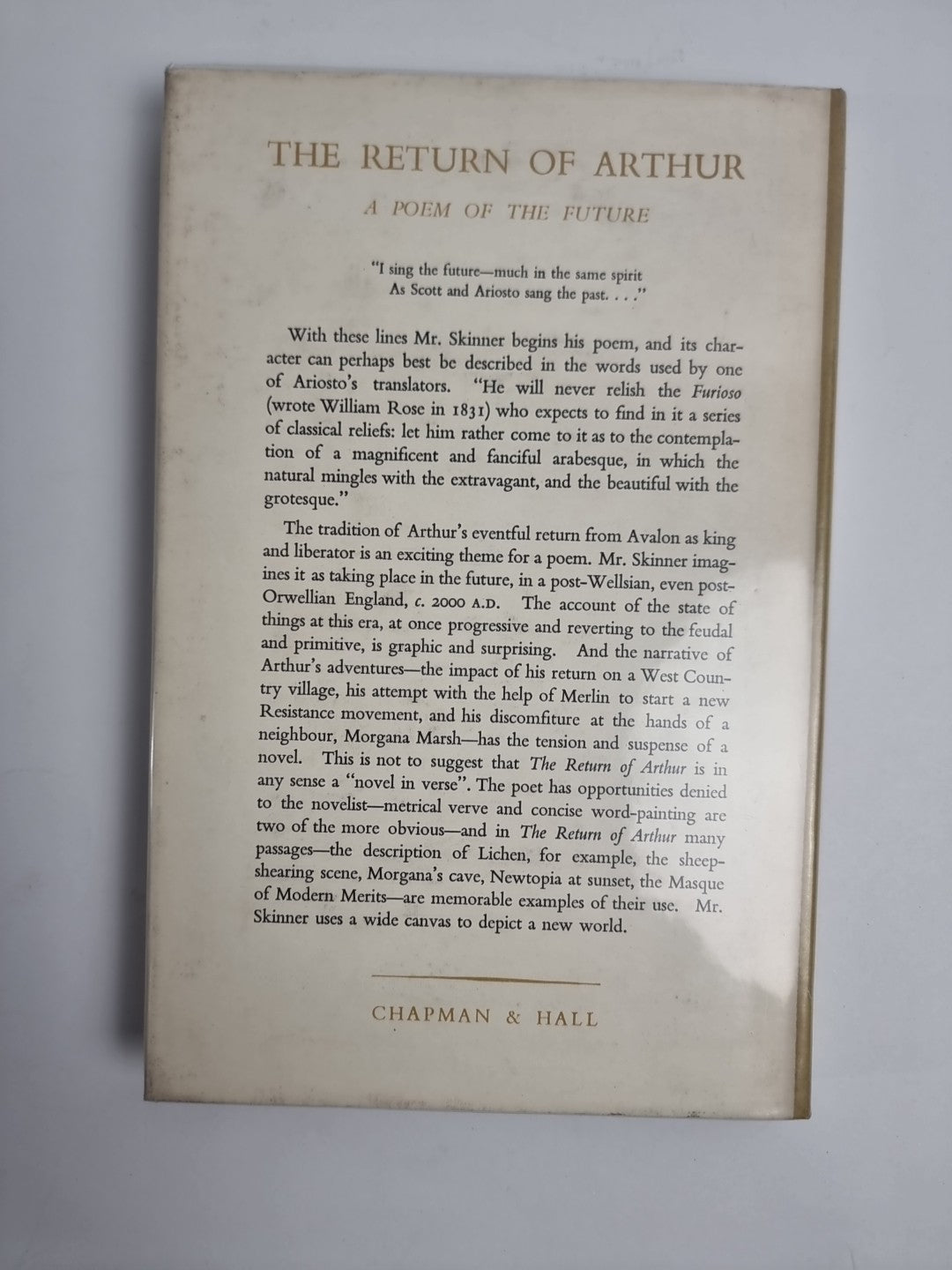 The Return Of Arthur by M Skinner New 1st Edition Free Delivery