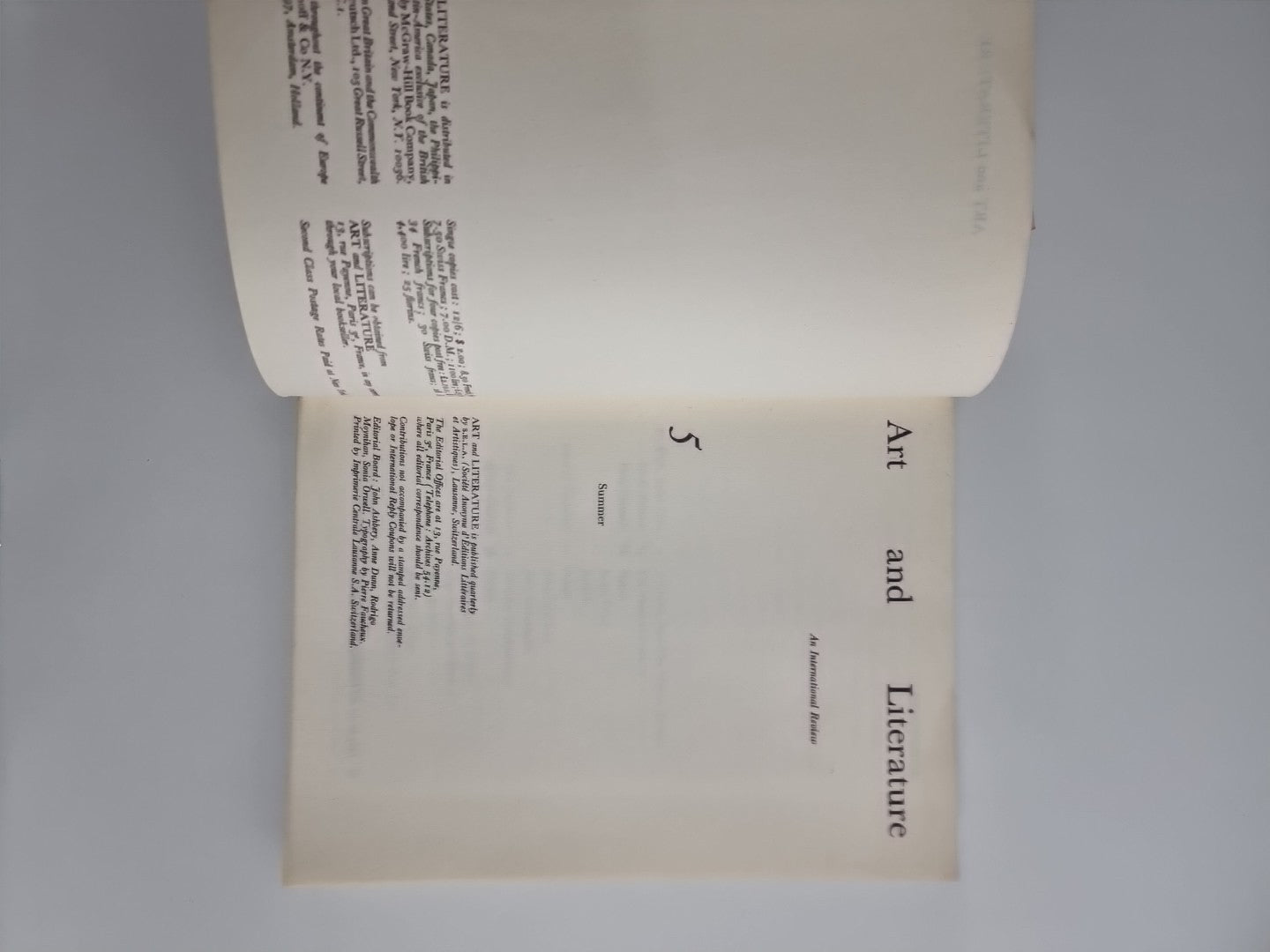 Art and Literature No 5, Baron Corvo, Boris Pasternak, David Hockney, G W Watson