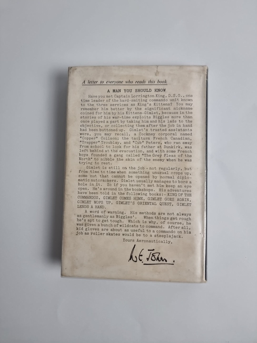 Biggles Gets His Men, Captain W. E. Johns — First Edition
