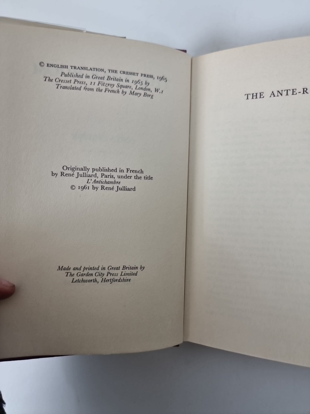 The Ante-Room , Anita Pereire — First English Edition