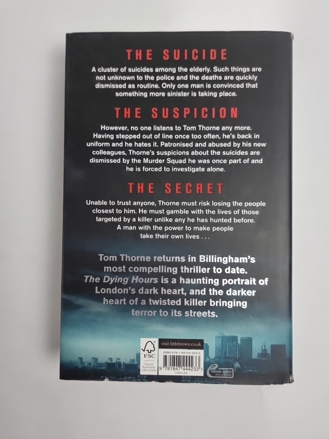 Mark Billingham : The Dying Hours 1ST Edition (Tom Thorne Novels) FREE Shipping