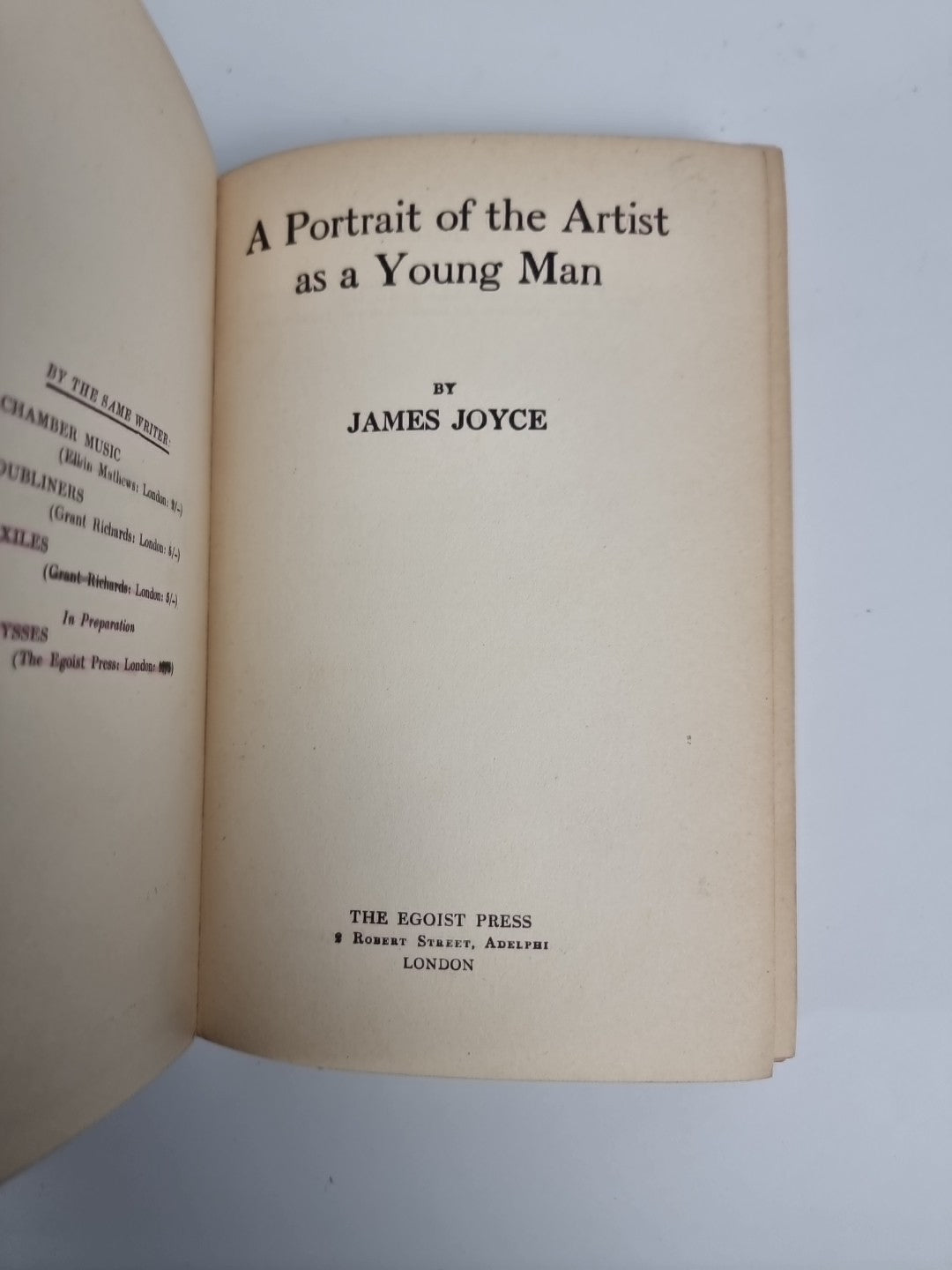 A Portrait of the Artist as a Young  Man By James Joyce 1921 3rd Edition