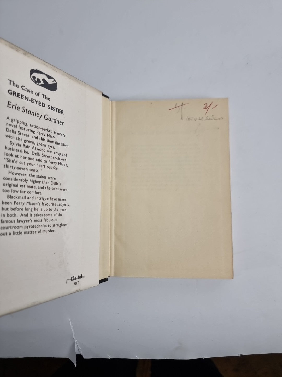 1st UK Ed 1959 'Green-Eyed Sister' by Erle Stanley Gardner, Heinemann