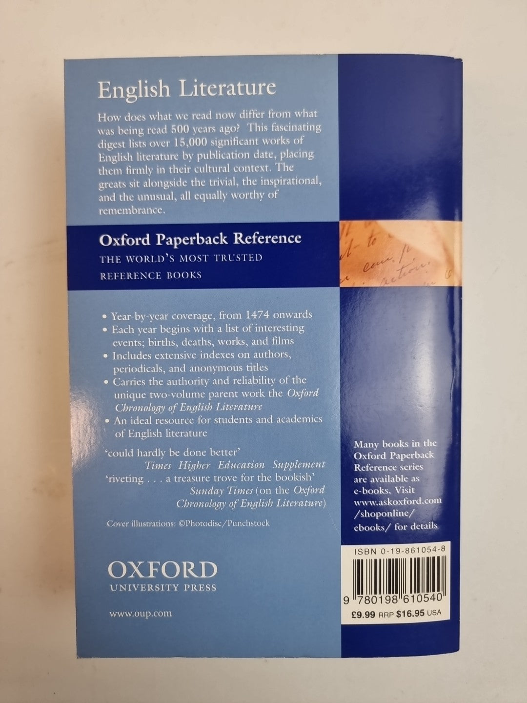 The Concise Oxford Chronology of English Literature by Michael Cox. New