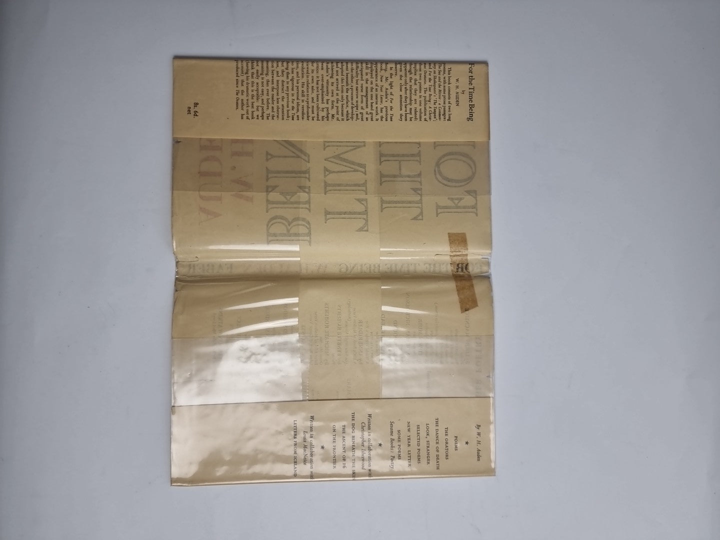 AUDEN, W. H. For the time being    Hardcover Rare 1st Edition