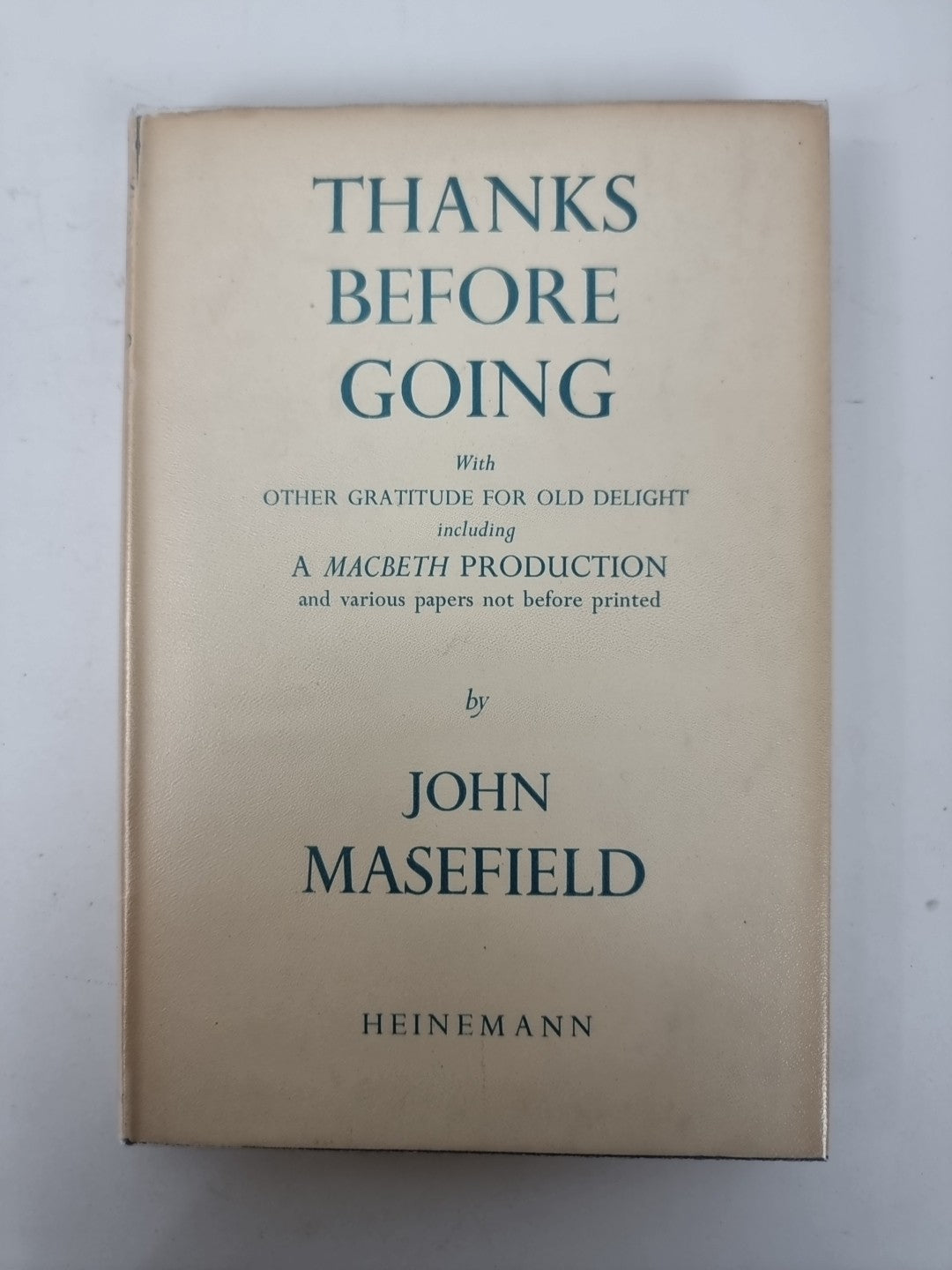 Thanks Before Going John Masefield